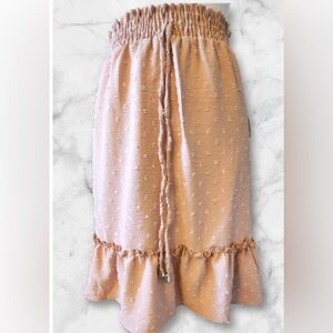 Misia pink a-line fuxe drawing skirt.